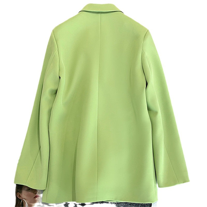Candy Green Trendy Blazer for Women, 2026 Spring and Autumn New Korean Style, Internet Celebrity Style, Petite Casual