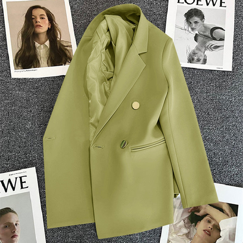 Candy Green Trendy Blazer for Women, 2026 Spring and Autumn New Korean Style, Internet Celebrity Style, Petite Casual
