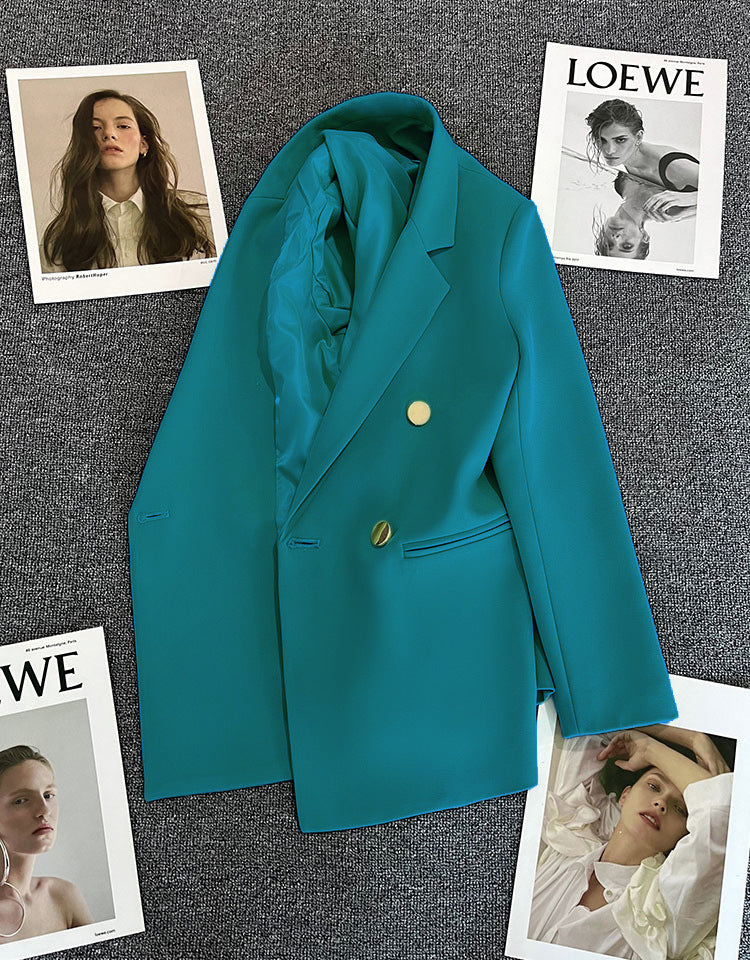 Candy Green Trendy Blazer for Women, 2026 Spring and Autumn New Korean Style, Internet Celebrity Style, Petite Casual