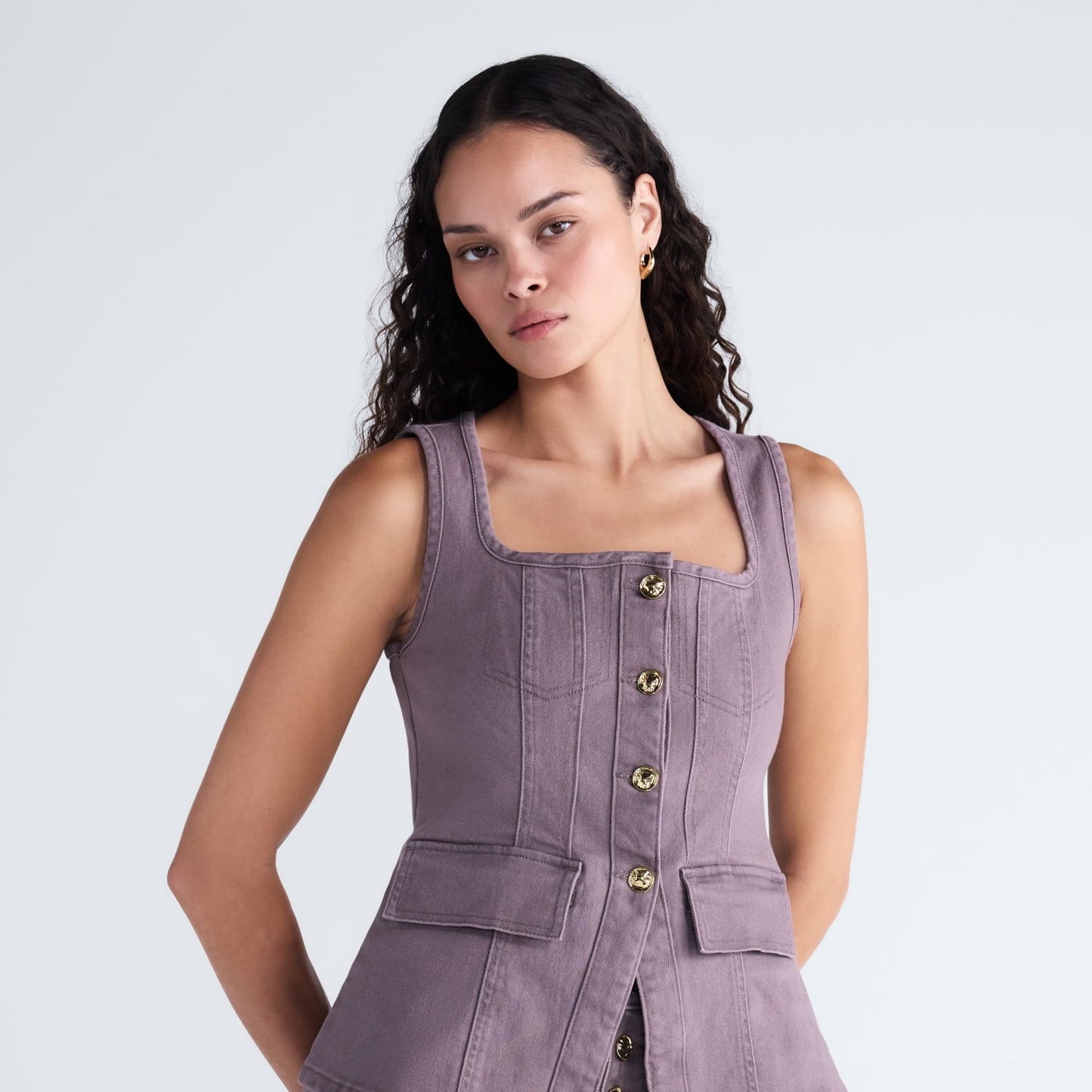 Scoop Women's and Women's Plus Denim Corset Top, Sizes XS-4X